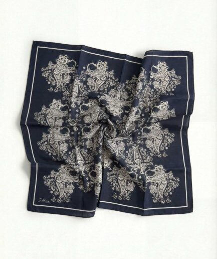 Viskon Velora Eşarp Dört Mevsim Barok Floral Desen Canlı Siyah 90X90