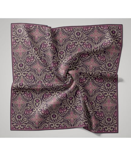 İnce Pamuk Soft Eşarp Funda, Pembe, Taş Desenli Nefes Alan Tok Duruşlu 90x90